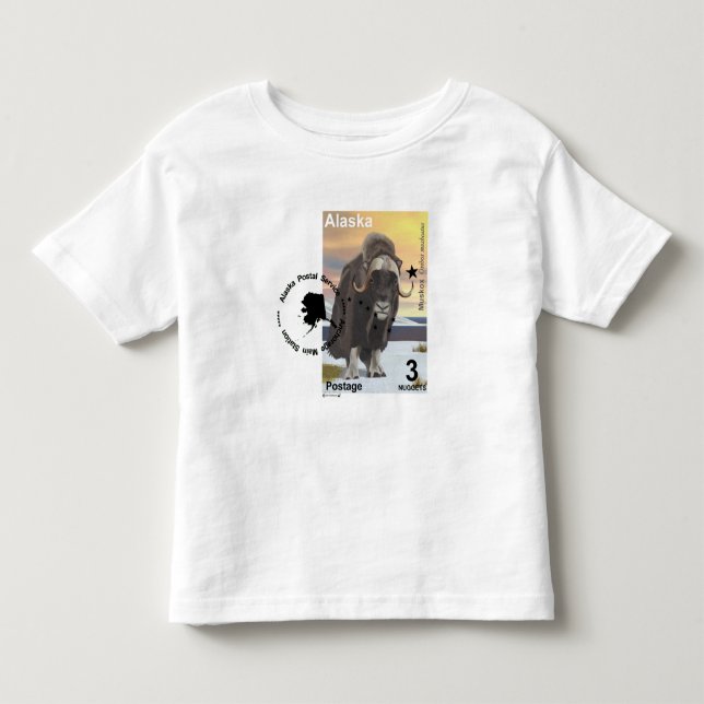 T-shirt Pour Les Tous Petits Souvenir du timbre de Muskox (Devant)