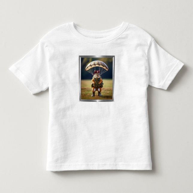 T-shirt Pour Les Tous Petits Squirrel parachutiste aéroporté (Devant)