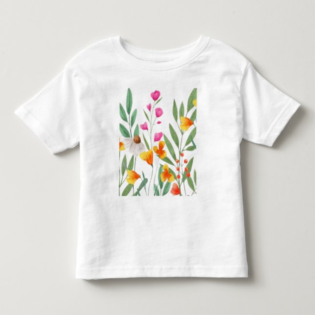 T-shirt Pour Les Tous Petits Sublimation fleur sauvage (Devant)