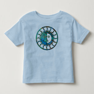 T-shirt Pour Les Tous Petits SUN & MOON en bleu, or & argent