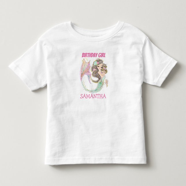 T-shirt Pour Les Tous Petits Super mignonne sirène (Devant)