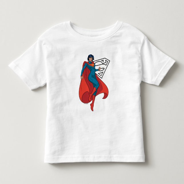 T-shirt Pour Les Tous Petits Supergirl Hovering en costume bleu (Devant)