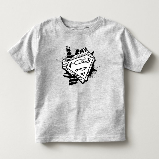 T-shirt Pour Les Tous Petits Supergirl Newsprint S-Shield (Devant)