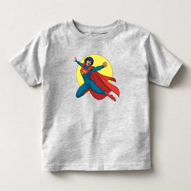 T-shirt Pour Les Tous Petits Supergirl volant en costume bleu (Devant)
