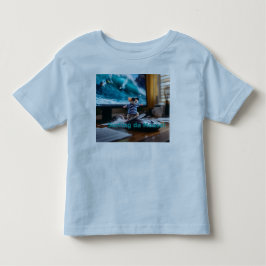 T-shirt Pour Les Tous Petits Surfing da Mouse ! Version texte avec Dauphin