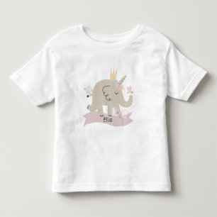 T-shirt Pour Les Tous Petits Sweet Baby Elephant Unicorn Nom personnalisé