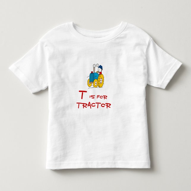 T-shirt Pour Les Tous Petits T est pour le tracteur (Devant)