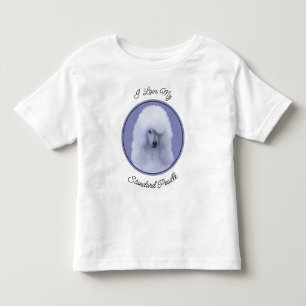 T-shirt Pour Les Tous Petits Tableau blanc standard de caniche - Art original d