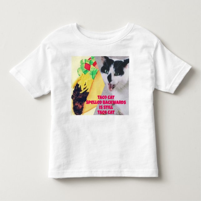 T-shirt Pour Les Tous Petits Taco Chat épelé à l'envers (Devant)