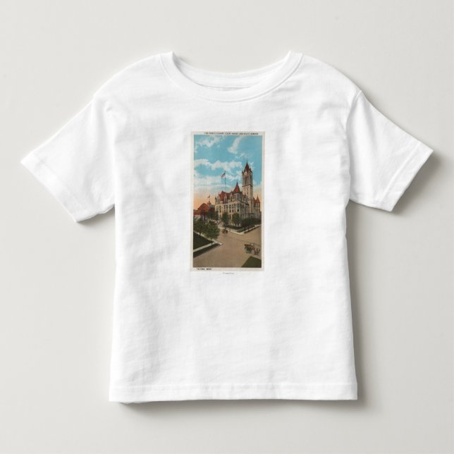 T-shirt Pour Les Tous Petits Tacoma, WA - vue de palais de justice du comté de (Devant)