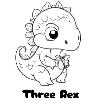 T-shirt Pour Les Tous Petits Tenue de fête d'anniversaire trois ans dinosaure p