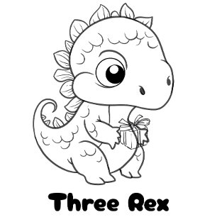 T-shirt Pour Les Tous Petits Tenue de fête d'anniversaire Trois Rex pour enfant