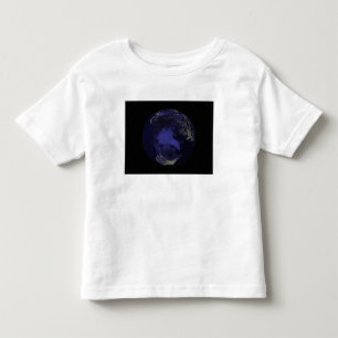 T-shirt Pour Les Tous Petits Terre entière la nuit montrant les lumières de la 