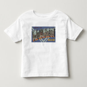 T-shirt Pour Les Tous Petits Terriers, lettre ScenesWarren, OH d'OhioLarge