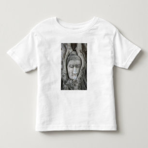 T-shirt Pour Les Tous Petits Tête de grès de Bouddha cernée d'un arbre