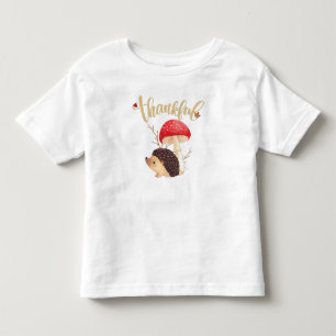 T-shirt Pour Les Tous Petits Thanksgiving Cute Kawaii Hedgehog Automne Merci