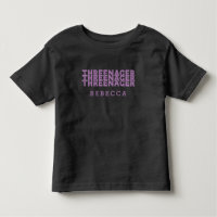 Threenager lettrage rétro nom lilas