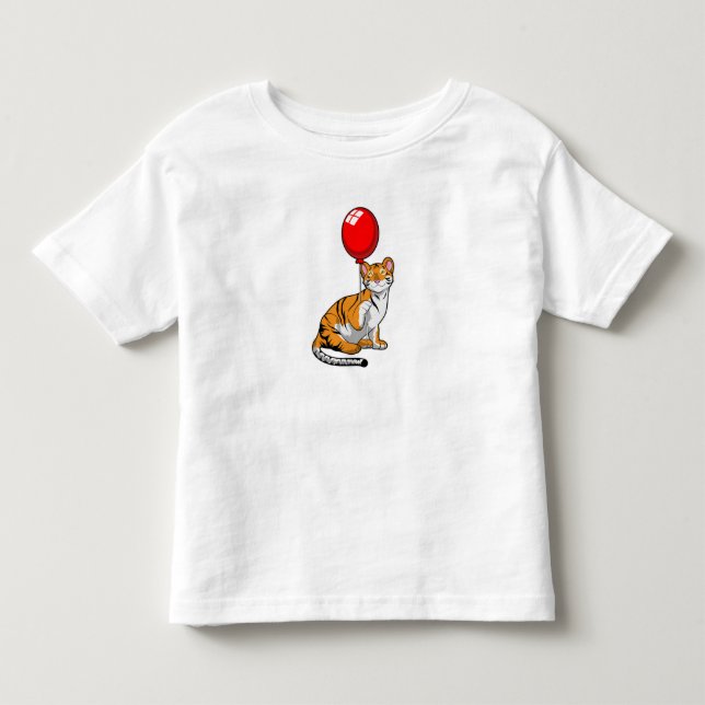 T-shirt Pour Les Tous Petits Tigre avec ballon (Devant)