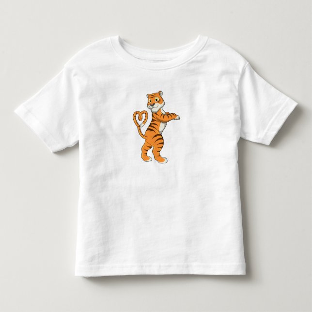 T-shirt Pour Les Tous Petits Tigre avec coeur (Devant)