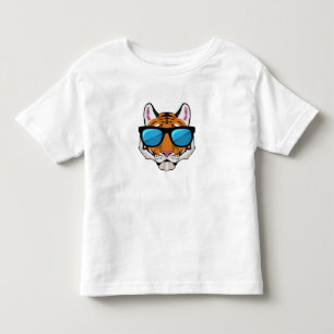 T-shirt Pour Les Tous Petits Tigre avec lunettes de soleil