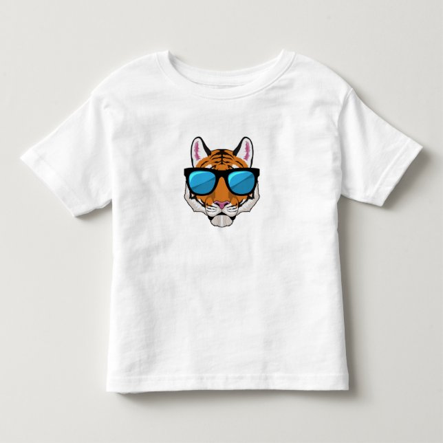 T-shirt Pour Les Tous Petits Tigre avec lunettes de soleil (Devant)