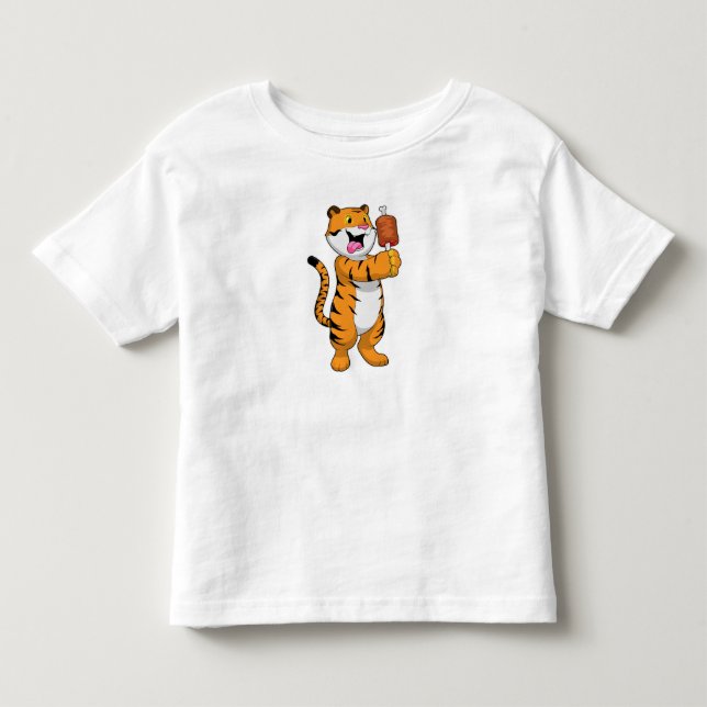 T-shirt Pour Les Tous Petits Tigre avec viande (Devant)