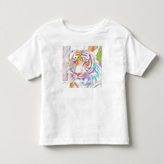 T-shirt Pour Les Tous Petits Tigre blanc (Devant)