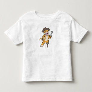 T-shirt Pour Les Tous Petits Tigre comme pirate avec jambe en bois et main croc