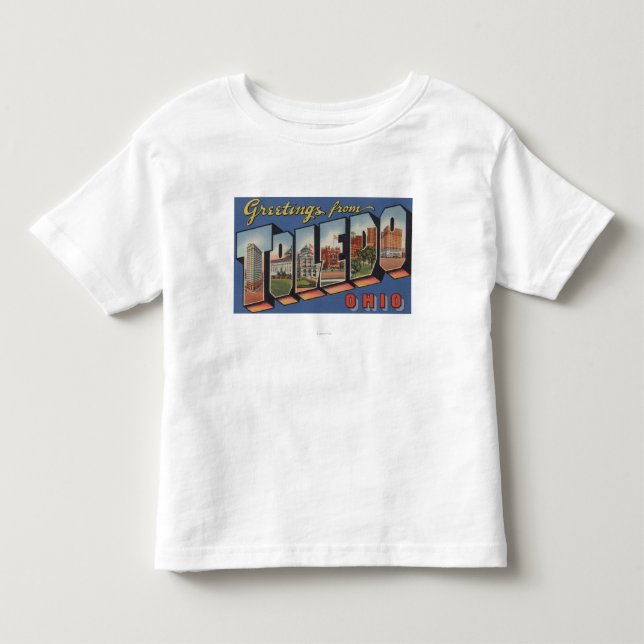 T-shirt Pour Les Tous Petits Toledo, lettre ScenesToledo, OH d'OhioLarge (Devant)
