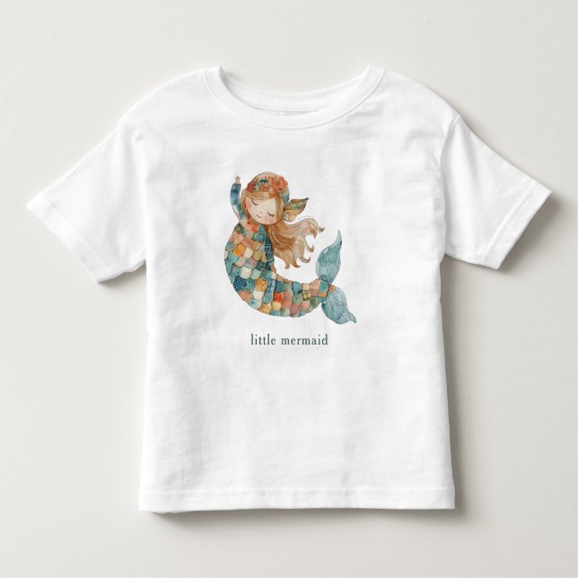 T-shirt Pour Les Tous Petits Tons bleu petite sirène (Devant)