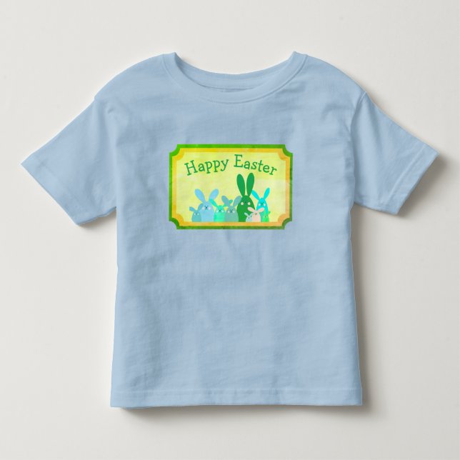 T-shirt Pour Les Tous Petits Top de Pâques Bleu Joyeux (Devant)