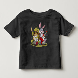 T-shirt Pour Les Tous Petits Tortoise et le rocher et le rouleau de lièvre