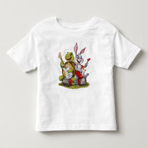T-shirt Pour Les Tous Petits Tortoise et le rocher et le rouleau de lièvre