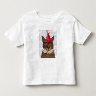 T-shirt Pour Les Tous Petits Tortoiseshell Chat avec Casquette du Parti