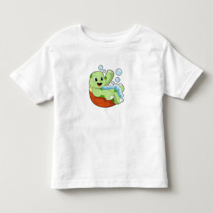 T-shirt Pour Les Tous Petits Tortue à la baignade avec mousse