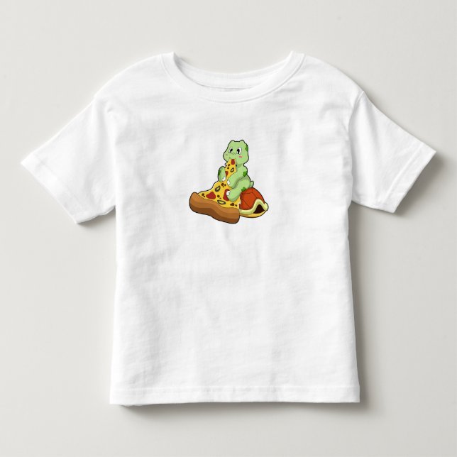 T-shirt Pour Les Tous Petits Tortue à la pizza (Devant)