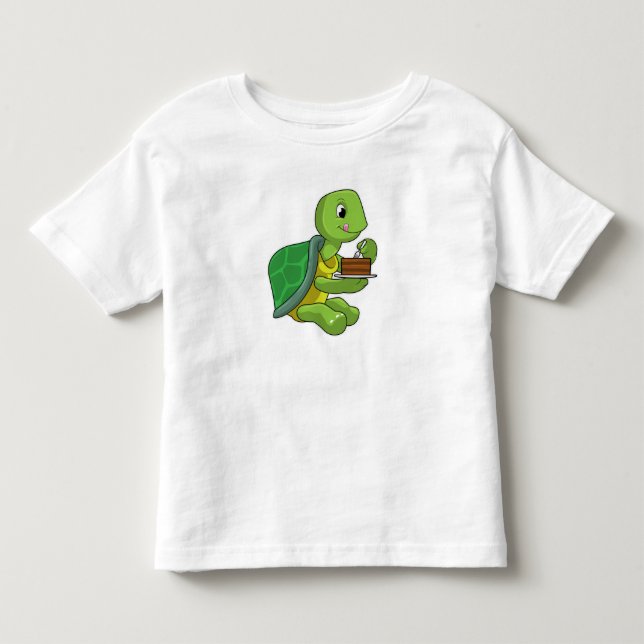 T-shirt Pour Les Tous Petits Tortue au gâteau (Devant)