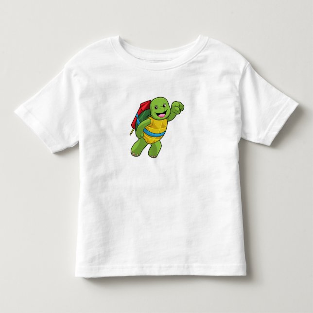 T-shirt Pour Les Tous Petits Tortue au volant avec fusée (Devant)