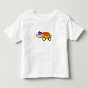 T-shirt Pour Les Tous Petits Tortue avec coquille comme voiture
