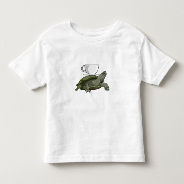 T-shirt Pour Les Tous Petits Tortue avec thé (Devant)