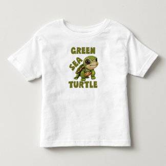 T-shirt Pour Les Tous Petits Tortue de mer verte, Bébé adorable Tortue de mer