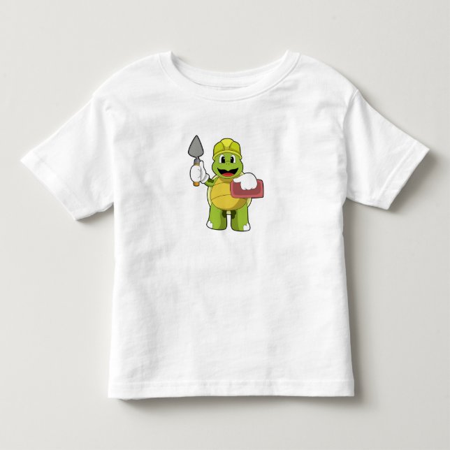 T-shirt Pour Les Tous Petits Tortue en mason avec pierre (Devant)