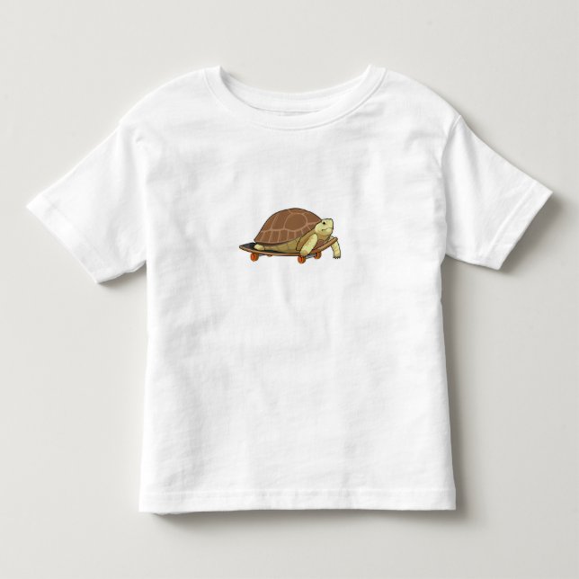 T-shirt Pour Les Tous Petits Tortue en patinage avec skateboard (Devant)