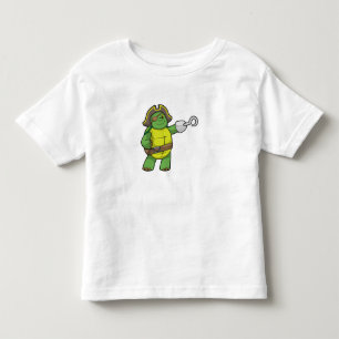T-shirt Pour Les Tous Petits Tortue en pirate avec patchs main et oeil