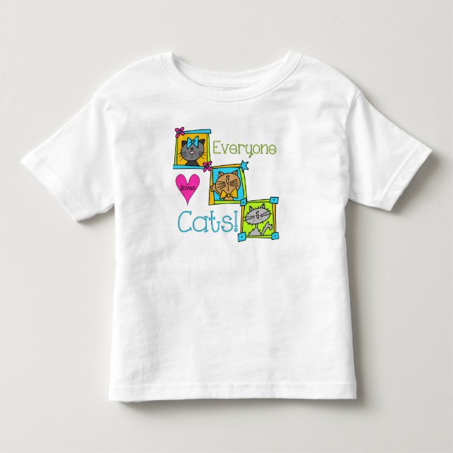 T-shirt Pour Les Tous Petits Tout le monde aime les chats (Devant)