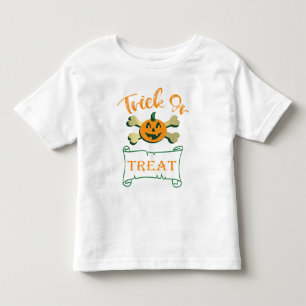 T-shirt Pour Les Tous Petits Tracer ou traiter les os croisés citrouille Hallow