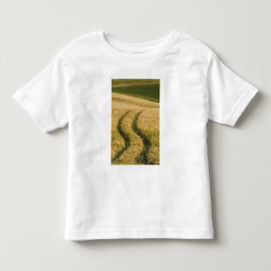T-shirt Pour Les Tous Petits Traces de tracteurs à travers le blé, Toscane, Ita