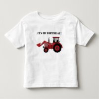 Tracteur rouge C'est mon anniversaire Personnalisé