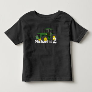 T-shirt Pour Les Tous Petits Tracteur vert personnalisé avec l'âge