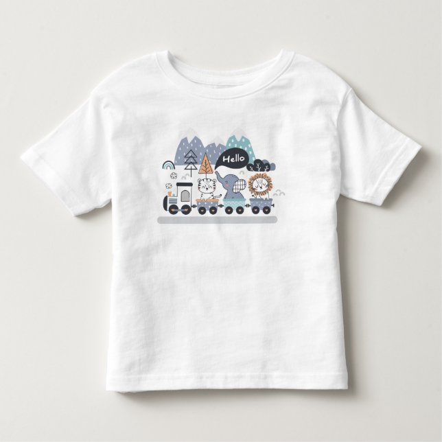T-shirt Pour Les Tous Petits Train Animal Choo Choo (Devant)